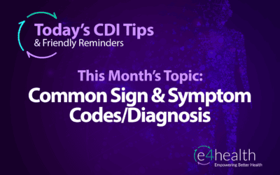 CDI Tips: Common Sign and Symptom Codes/Diagnosis